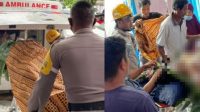 Korban saat dievakuasi menggunakan Ambulance, Lelilef, Weda Tengah, Halmahera Tengah, Senin, (22/08/2022). (Beritadetik.id)