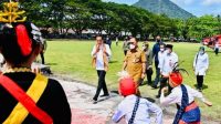 Suasana penyambutan Presiden Joko Widodo di Halmahera Barat, Rabu 28 September 2022.(Istimewa).