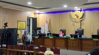 Wali Kota Ternate, M. Tauhid Soleman saat memberikan keterangan di Sidang korupsi Haornas pada Pengadilan Tipikor Ternate, Kamis 16 Maret 2023.(Istimewa).