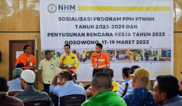 PT NHM saat menggelar sosialisasi Program Pemberdayaan Masyarakat (PPM) dan Penyusunan Rencana Kerja tahun 2023 -2029.(Istimewa).