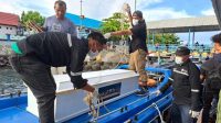 Tim HRP dan Bapak Haji Robert saat melakukan pemulangan terhadap korban ke Loloda Halmahera Barat.(Foto : Tim HRP).