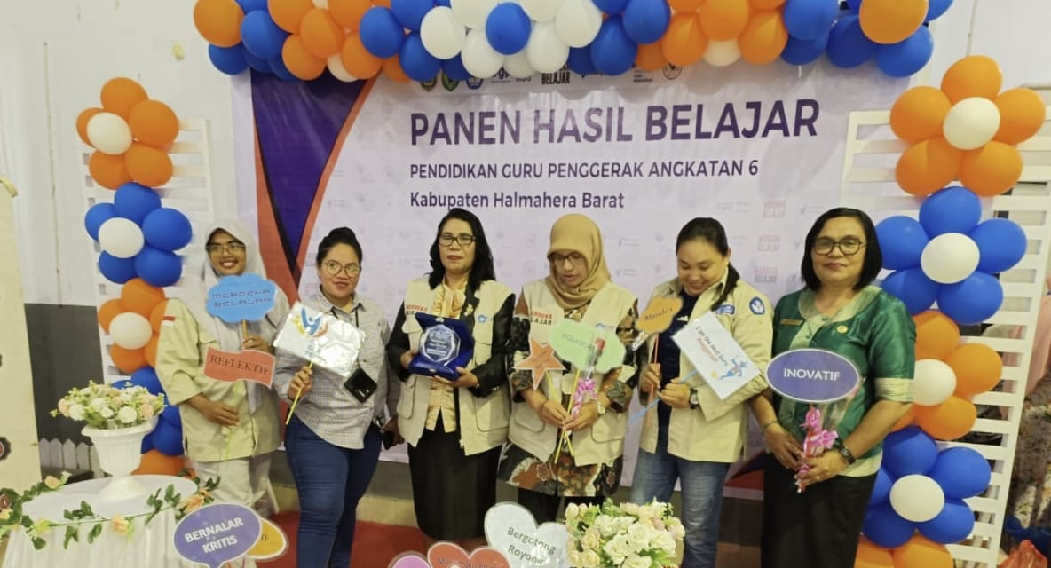 Kegiatan Lokakarya 7 Festival Panen Hasil Belajar Calon Guru Penggerak angkatan 6 di Aula Bidadari Kantor Bupati Kabupaten Halmahera Barat, Sabtu, 29 April 2023.