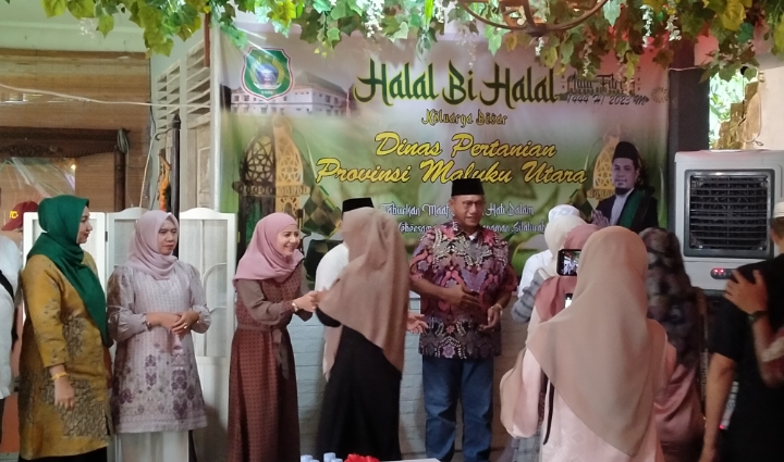 Acara Halal Bihalal yang digelar Dinas Pertanian Provinsi Maluku Utara, bertempat Resto Villa Riah, Kelurahan Sasa, Kecamatan Ternate Selatan, Jumat (28/4/2023).