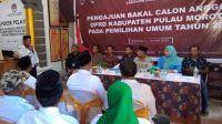 PBB Kabupaten Pulau Morotai saat mengajukan dokumen Bacaleg ke KPU, Minggu 14 Mei 2023.(Foto : Ul/beritadetik.id).