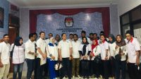 Partai Perindo saat setor berkas 30 orang Caleg di KPU Kota Ternate, Minggu 14 Mei 2023.(Foto : Ian/beritadetik.id).