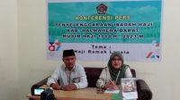 Kepala Kantor Kemenag Halbar, Hasbullah Tahir saat konferensi Pers, Selasa 23 Mei 2023.(Istimewa).