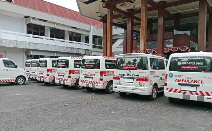 Pengadaan 9 unit ambulance gratis untuk warga Ternate, Maluku Utara.(foto : Ian/beritadetik.id).