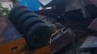 alat berat jenis TS milik PT. Labrosco terperosok jatuh dari tebing saat melakukan pekerjaan jalan di Desa Joubela, Kecamatan Morotai Selatan, Kabupaten Pulau Morotai, Selasa 4 Juni 2024.