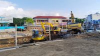 Pembangunan jembatan Sultan Jabir Syah yang berada di sisi Selatan Pandara Kananga, Kelurahan Makasar Timur, Kecamatan Ternate Tengah, Maluku Utara
