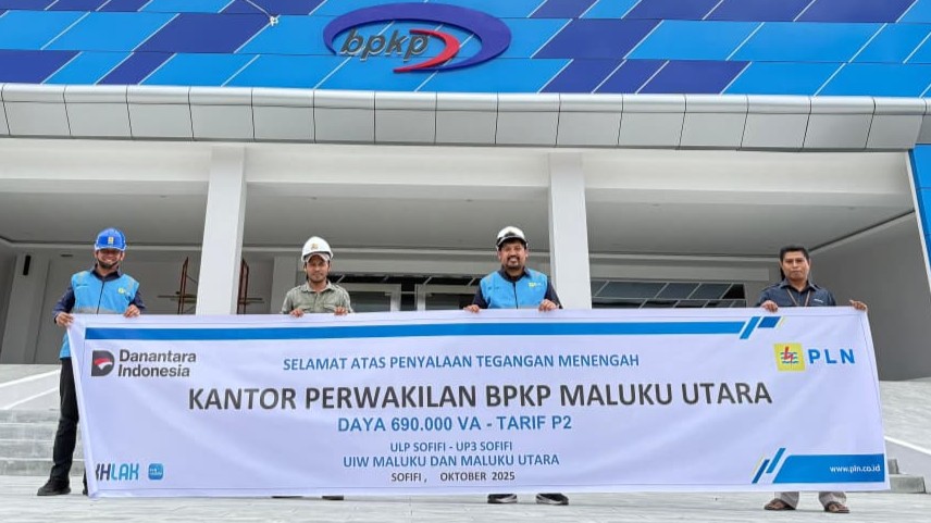 PLN secara resmi berhasil menyalakan Kantor Perwakilan Badan Pengawasan Keuangan dan Pembangunan (BPKP) Provinsi Maluku Utara