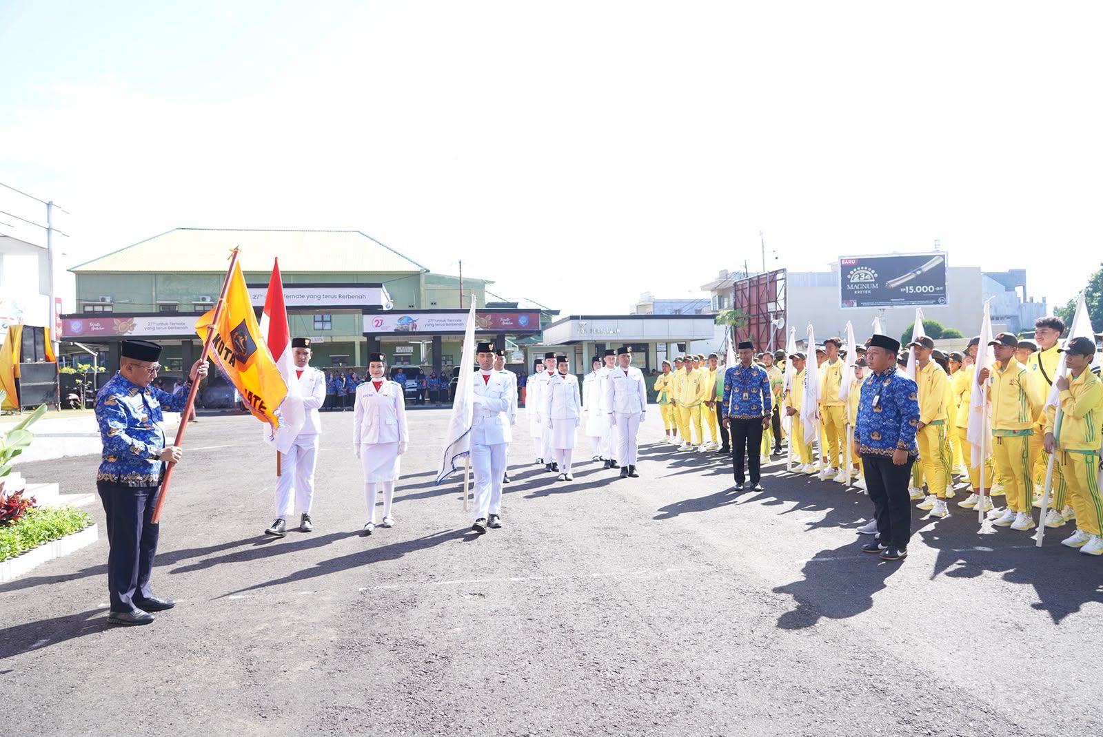 Upacara peringatan Hari Lahir Pancasila di Kota Ternate, Maluku Utara berlangsung hikmad di Halaman Kantor Walikota Ternate, Senin (1/6/2026).