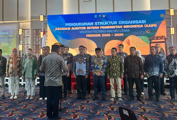 Kepala Inspektorat Kota Ternate, M. Ali Gani Arief, dikukuhkan menjabat Wakil Ketua II Dewan Pengurus Wilayah (DPW) Asosiasi Auditor Intern Pemerintah Indonesia (AAIPI) Provinsi Maluku Utara.