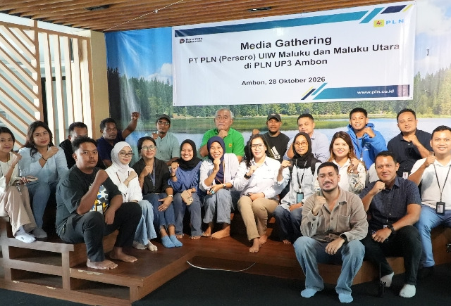 Media Gathering bersama insan pers di Provinsi Maluku di Kantor PLN Unit Pelaksana Pelayanan Pelanggan (UP3) Ambon, Rabu (28/10).